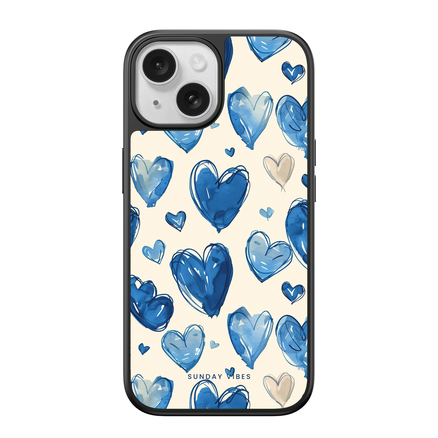 Blue Heart Sketch iPhone Case