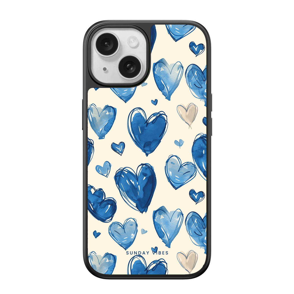 Blue Heart Sketch iPhone Case