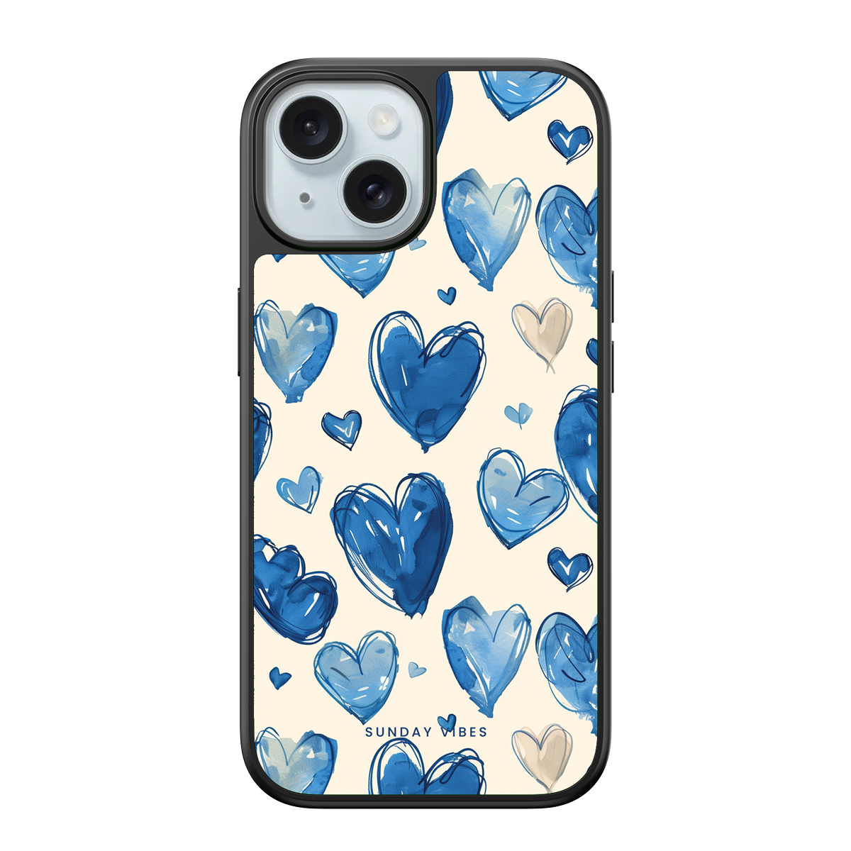 Blue Heart Sketch iPhone Case