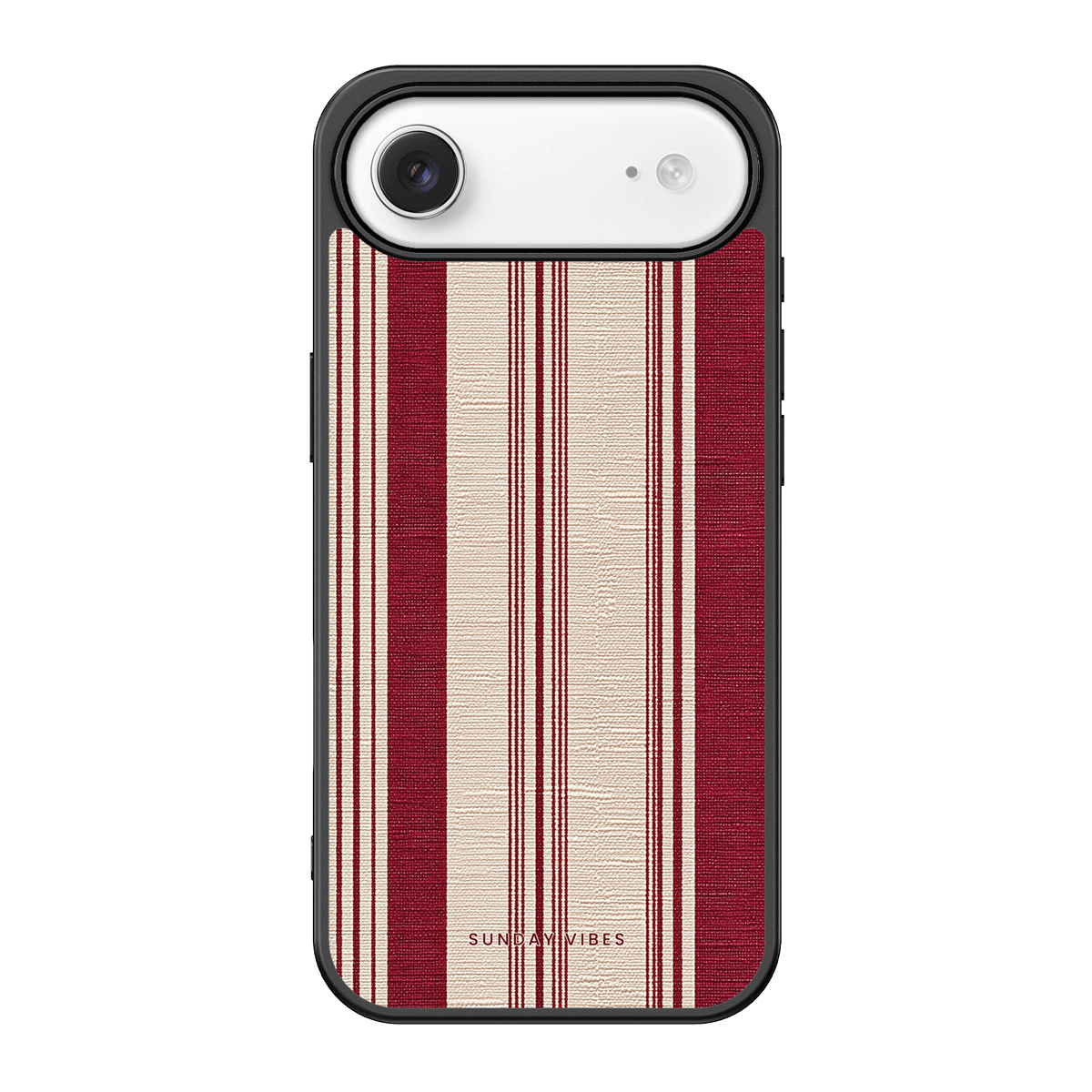 Crimson Linen Stripe iPhone Case