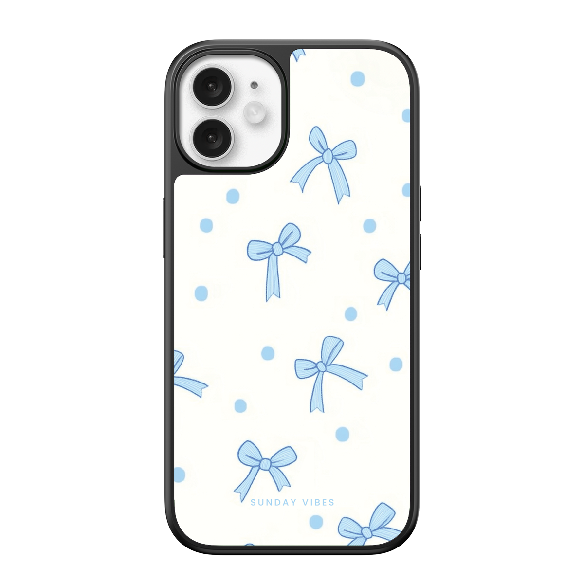 Baby Blue Bow Delight iPhone Case