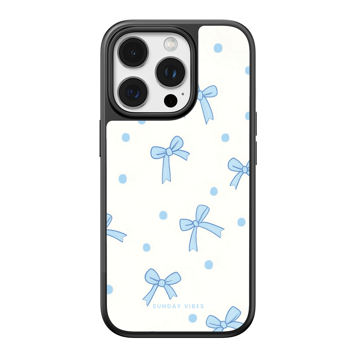 Baby Blue Bow Delight iPhone Case