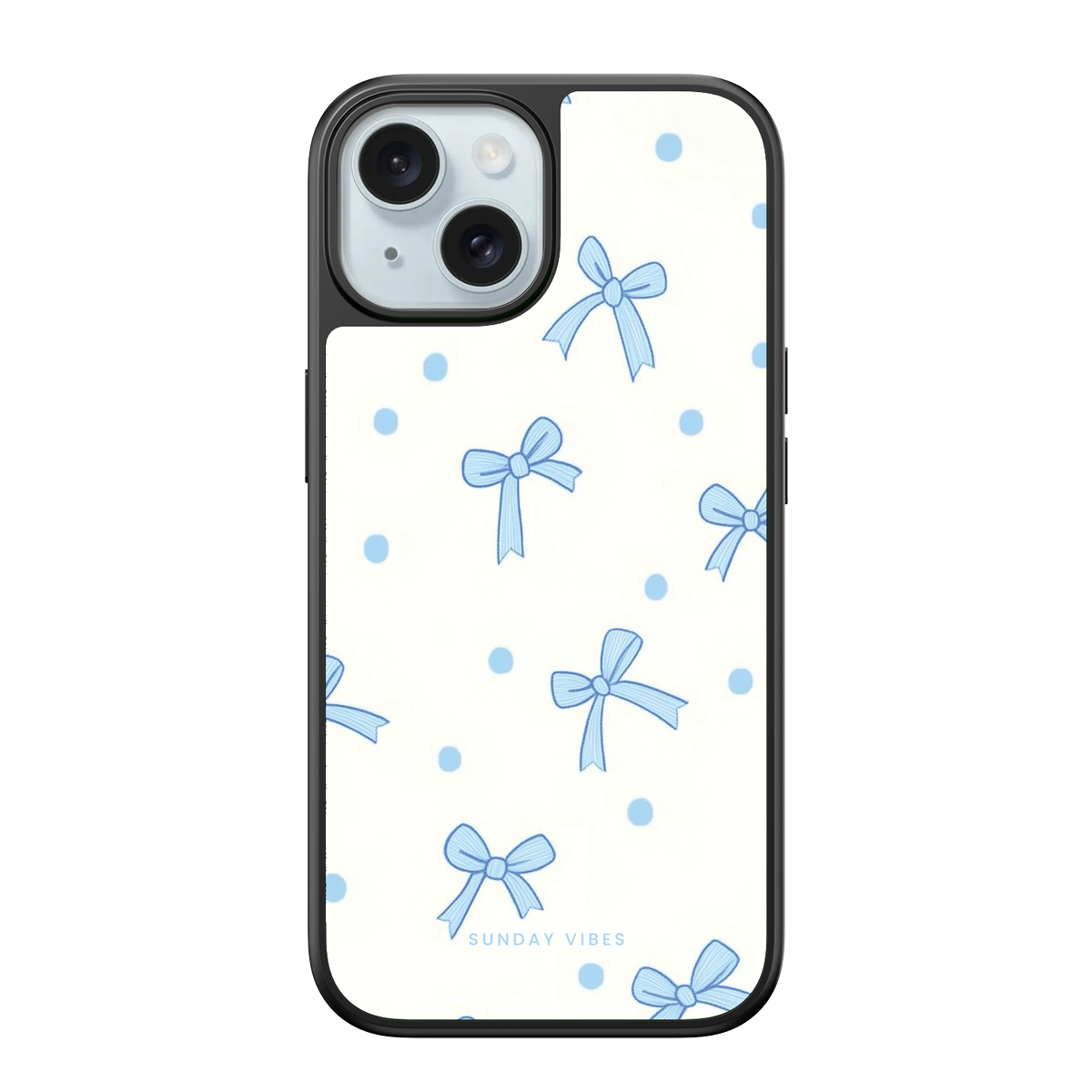 Baby Blue Bow Delight iPhone Case