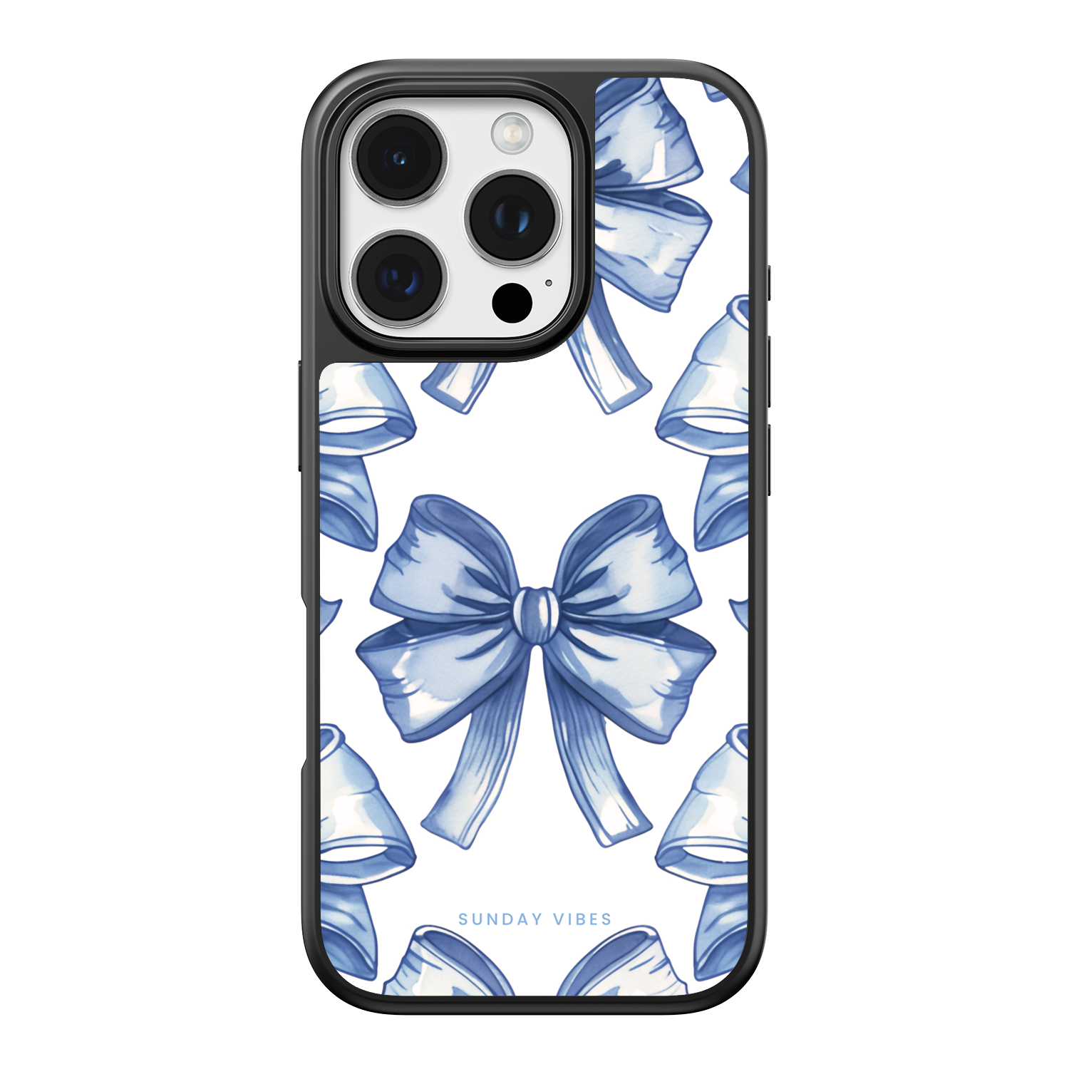 Blue Bow Elegance iPhone Case