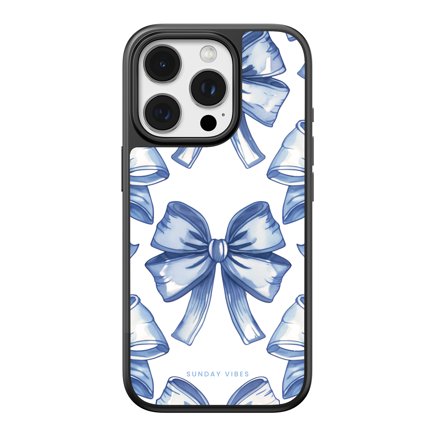 Blue Bow Elegance iPhone Case