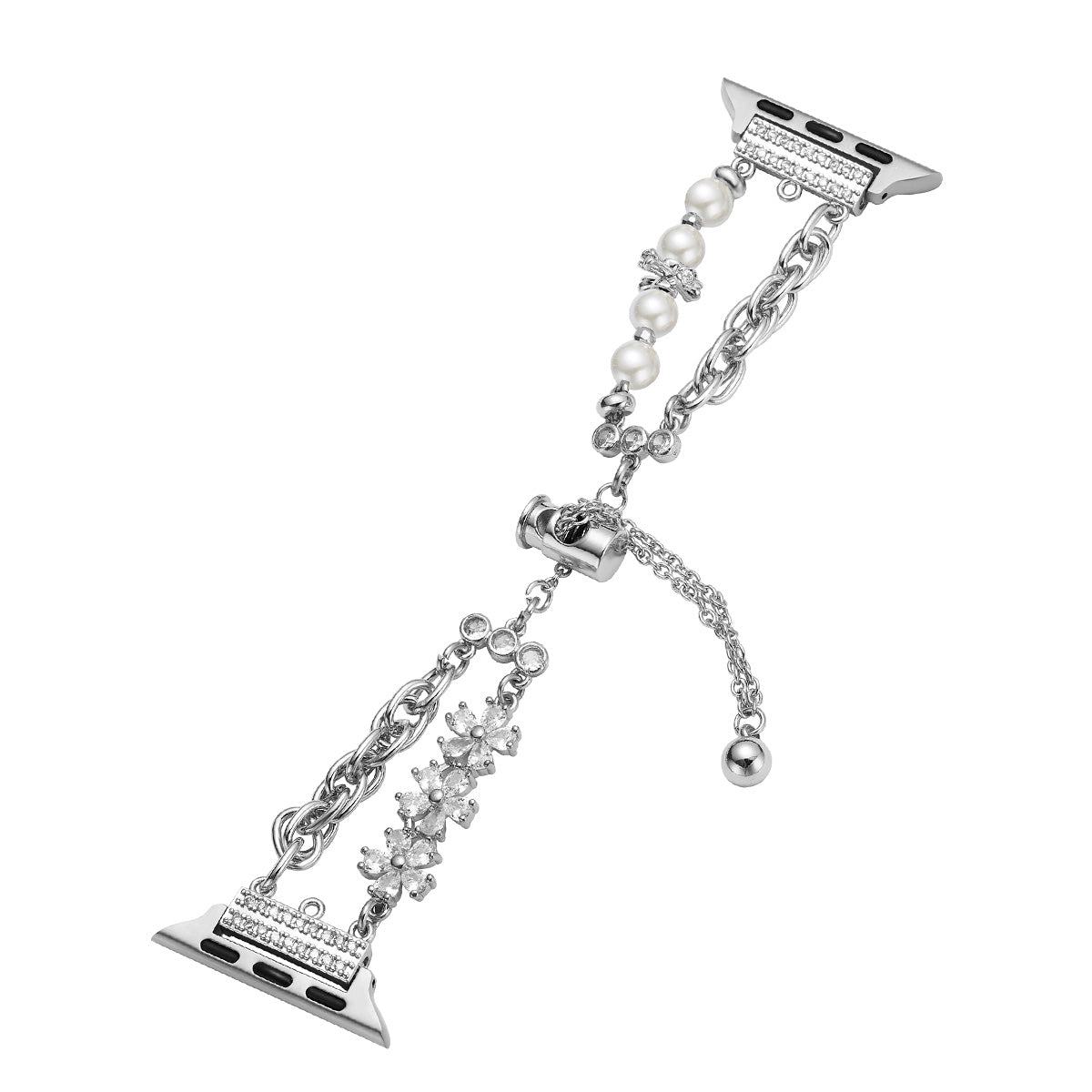 Pearl Chain Apple Watch Band - Silver