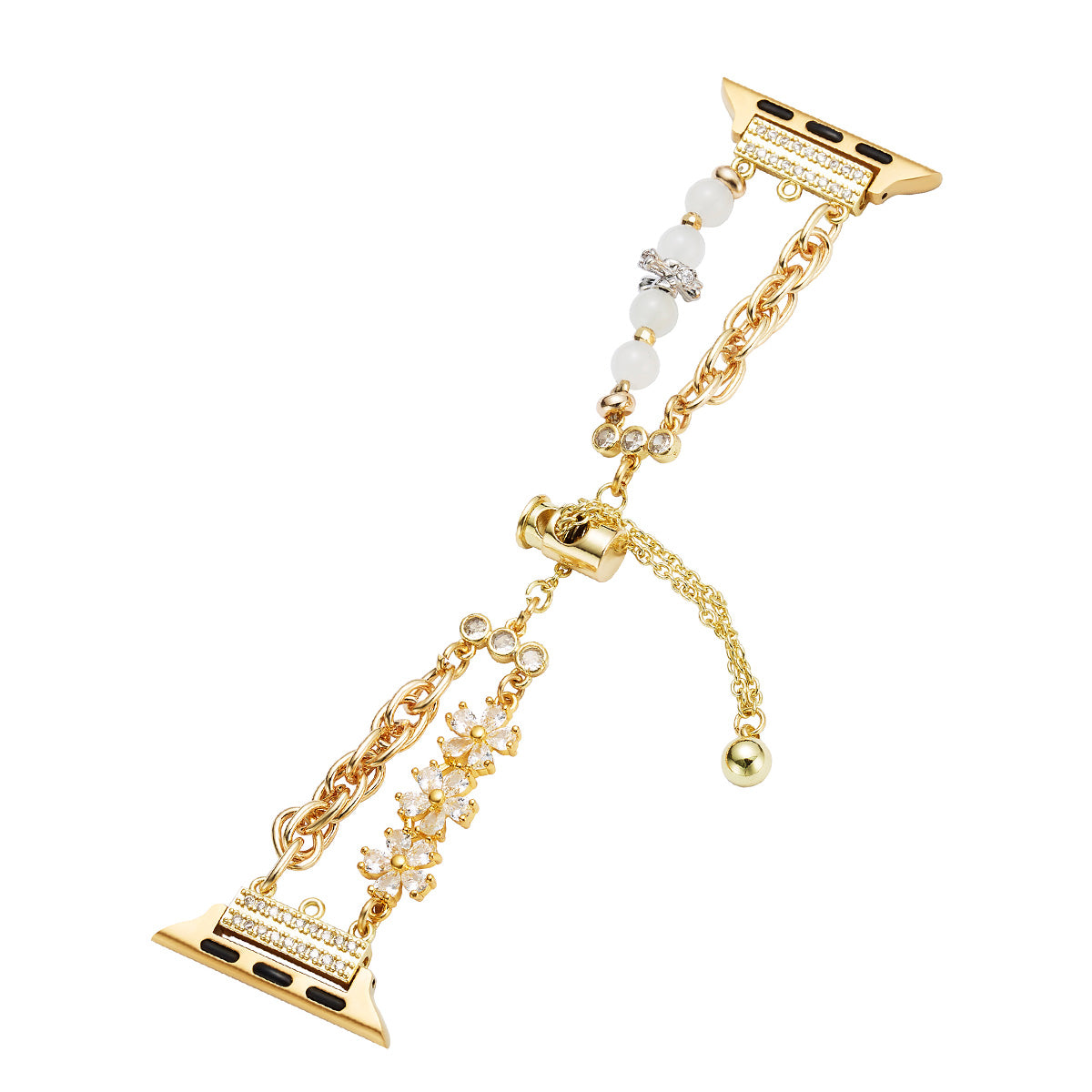 Pearl Chain Apple Watch Band - Gold